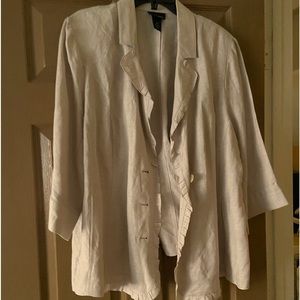 Size 22 light weight tan blaze with ruffled trim and tie back.